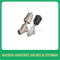 DIN Sanitary pneumatic female threaded angle seat valves